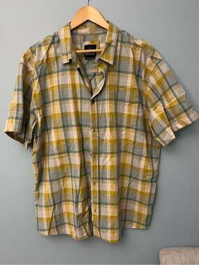 Prana Short Sleeve Plaid Button-Up